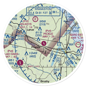 Pickle Plantation Airport (XS91) VFR Sectional Sticker (20 mile)