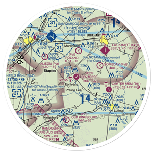 Fentress Airpark (XS90) VFR Sectional Sticker (30 mile)
