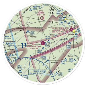 San Christoval Ranch Airport (XS71) VFR Sectional Sticker (30 mile)