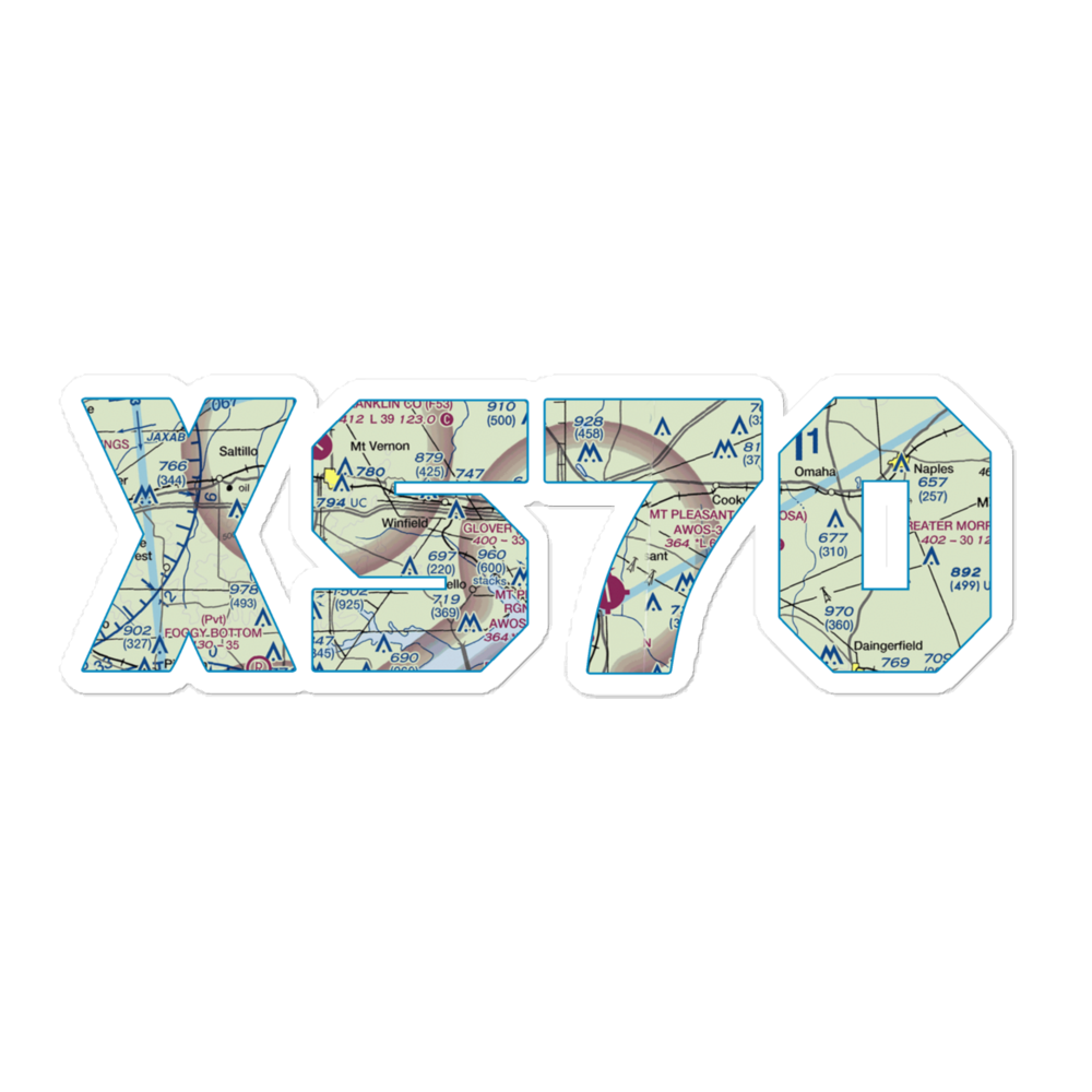 Glover Airport (XS70) VFR Sectional Sticker 