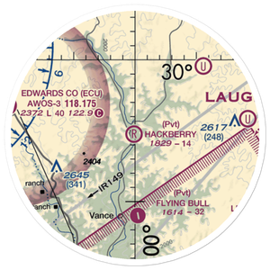 Hackberry Ranch Airport (XS69) VFR Sectional Sticker (20 mile)
