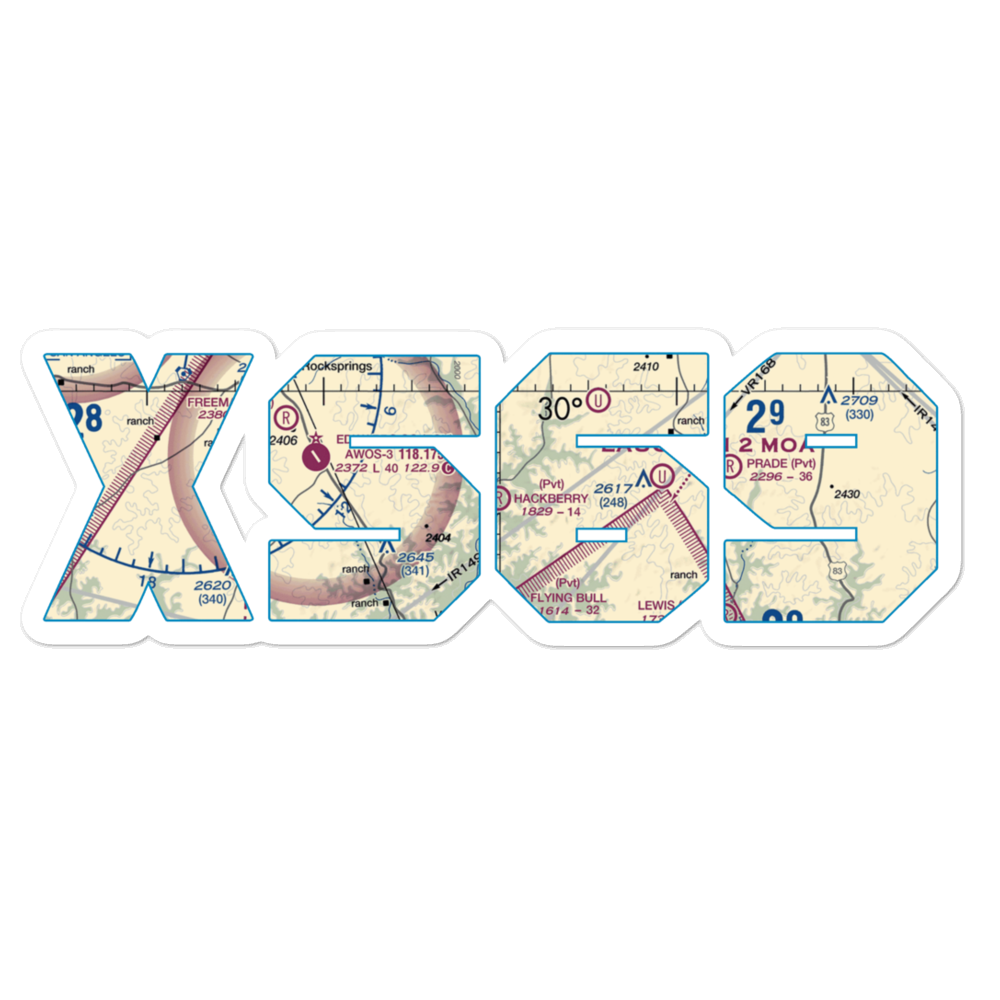 Hackberry Ranch Airport (XS69) VFR Sectional Sticker 