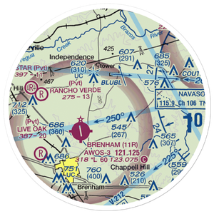 Sky Lane Ranch Airport (XS68) VFR Sectional Sticker (20 mile)