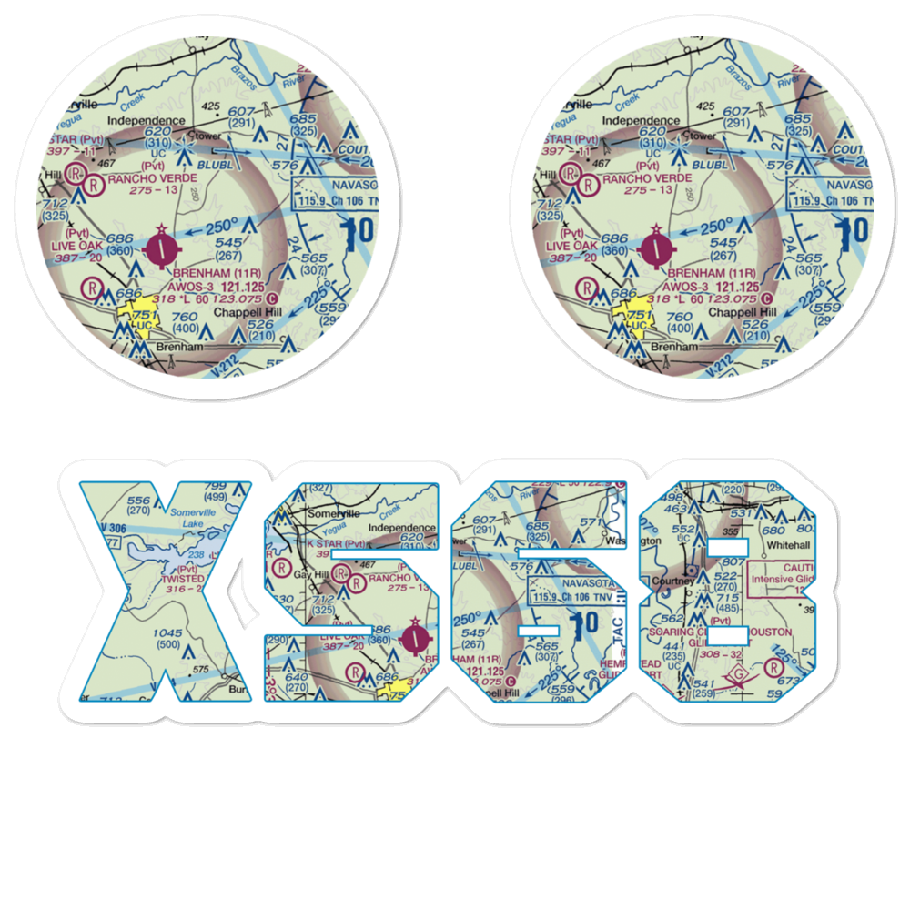 Sky Lane Ranch Airport (XS68) VFR Sectional Sticker Pack 