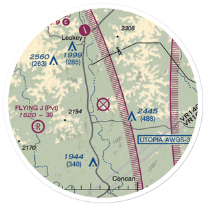 Casey Three Ranch Airport (XS62) VFR Sectional Sticker (20 mile)