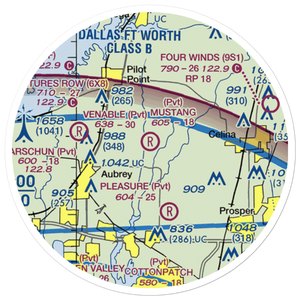 Mustang Community Airfield (XS60) VFR Sectional Sticker (20 mile)