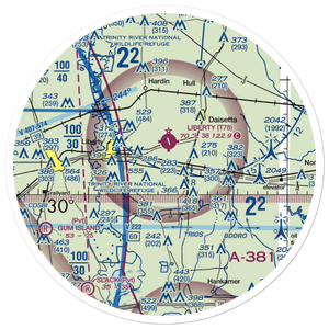 Tri-County Air Service Airport (XS58) VFR Sectional Sticker (30 mile)