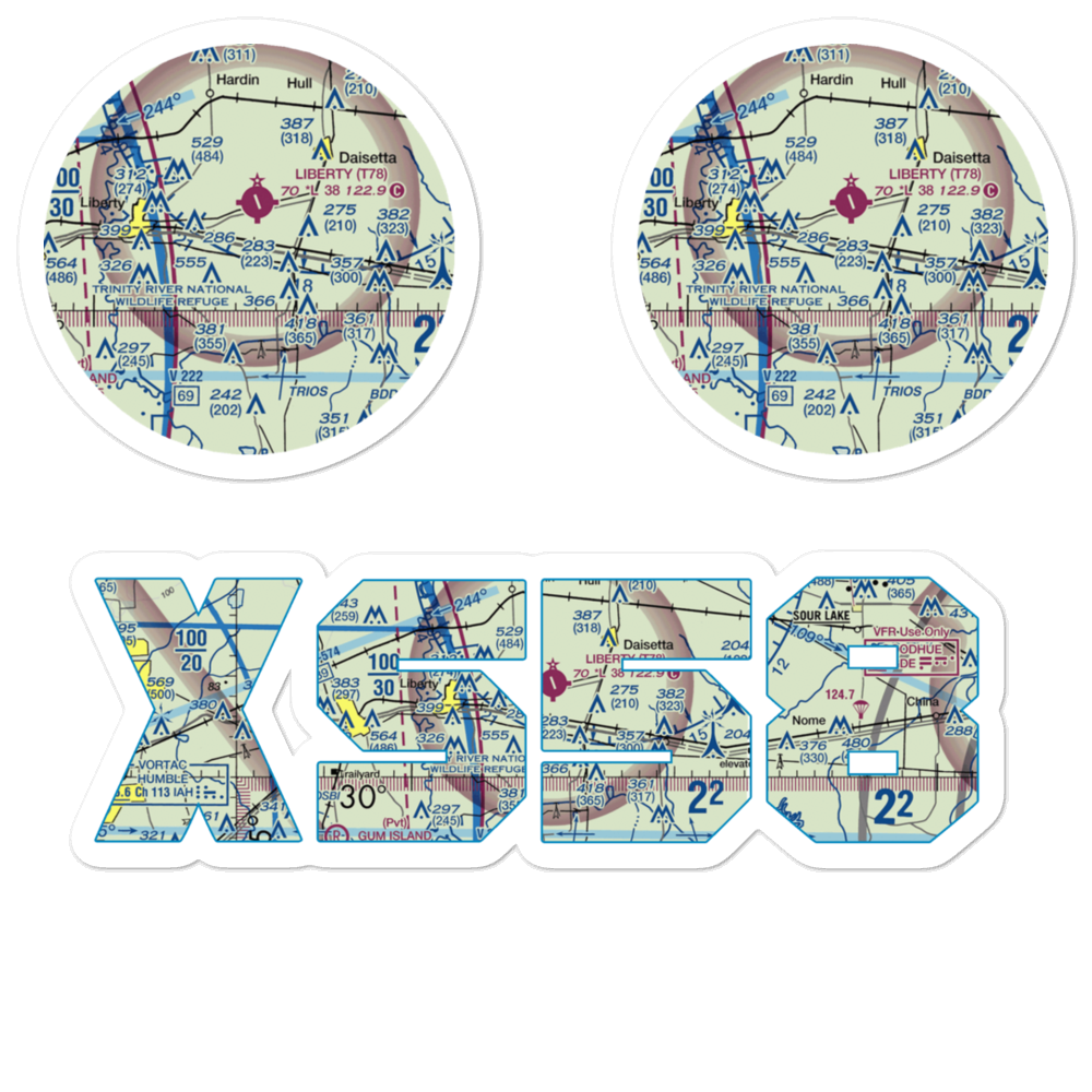 Tri-County Air Service Airport (XS58) VFR Sectional Sticker Pack 