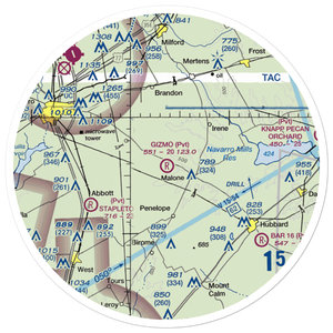 Gizmo Field (XS55) VFR Sectional Sticker (30 mile)