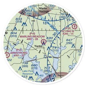 Marlin'S Meadow Airport (XS48) VFR Sectional Sticker (20 mile)