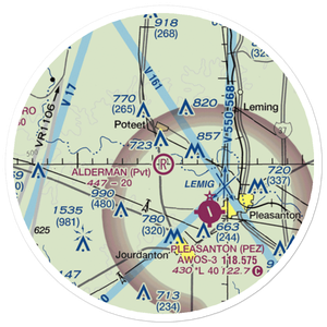 Maurice Dauwe Farm Airport (XS47) VFR Sectional Sticker (20 mile)
