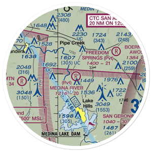 Medina River Ranch Airport (XS43) VFR Sectional Sticker (20 mile)