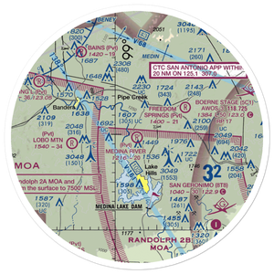 Medina River Ranch Airport (XS43) VFR Sectional Sticker (30 mile)