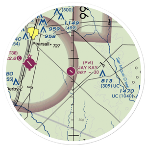 Jay Kay Ranch Airport (XS40) VFR Sectional Sticker (20 mile)
