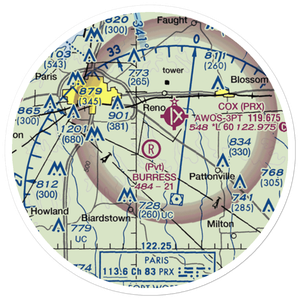 Burress Airport (XS30) VFR Sectional Sticker (20 mile)