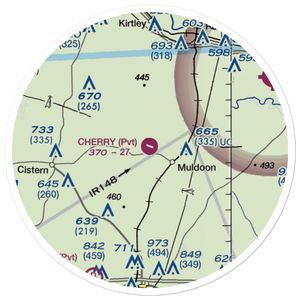 Cherry Spraying Service Airport (XS24) VFR Sectional Sticker (20 mile)