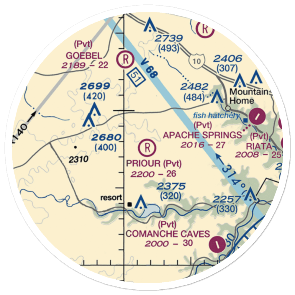 Priour Ranch Airport (XS23) VFR Sectional Sticker (20 mile) 
