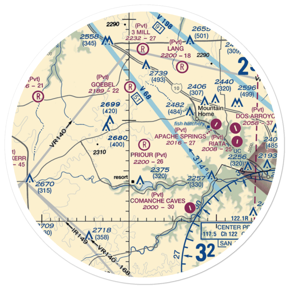 Priour Ranch Airport (XS23) VFR Sectional Sticker (30 mile) 