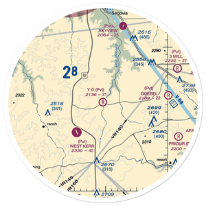 Y O Ranch Airport (XS22) VFR Sectional Sticker (30 mile)