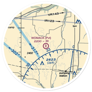 Womack Ranch Airport (XS15) VFR Sectional Sticker (20 mile)