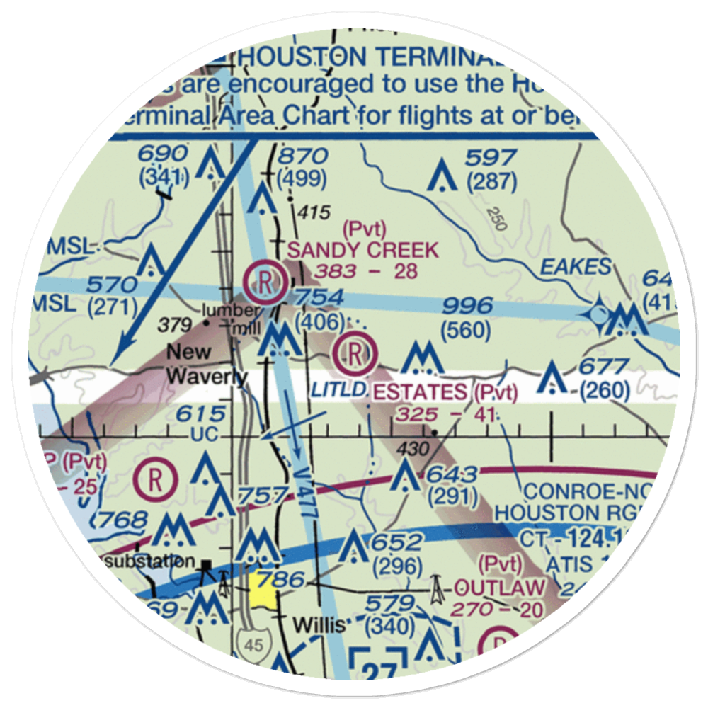 Estates Airpark (XS09) VFR Sectional Sticker (20 mile) 
