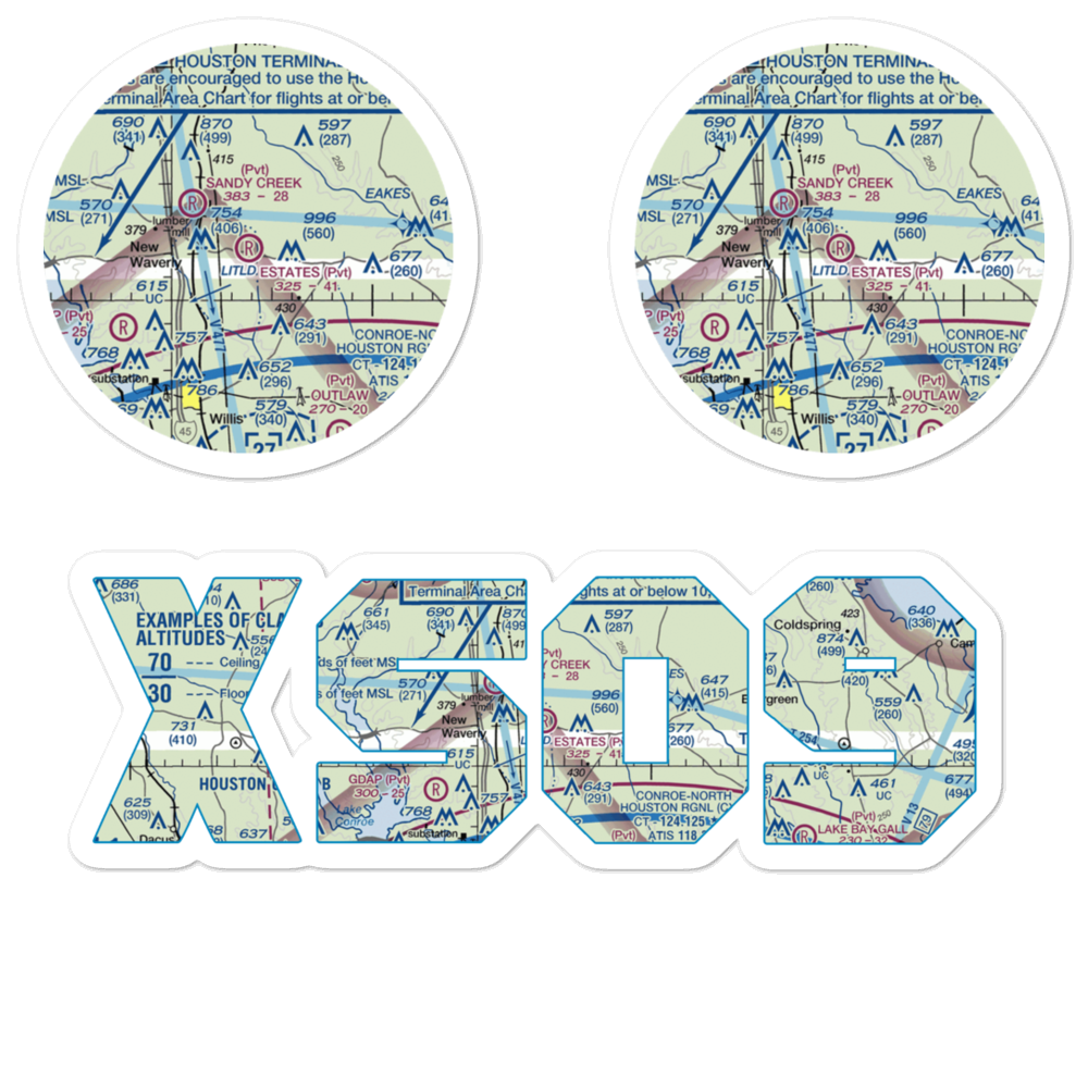 Estates Airpark (XS09) VFR Sectional Sticker Pack 