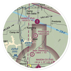 Polk Ranch Airport (XS08) VFR Sectional Sticker (20 mile)