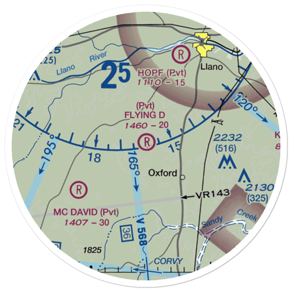 Flying D Airport (XS00) VFR Sectional Sticker (20 mile) 