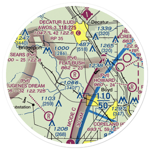 Flat Bush Airport (XA99) VFR Sectional Sticker (20 mile)