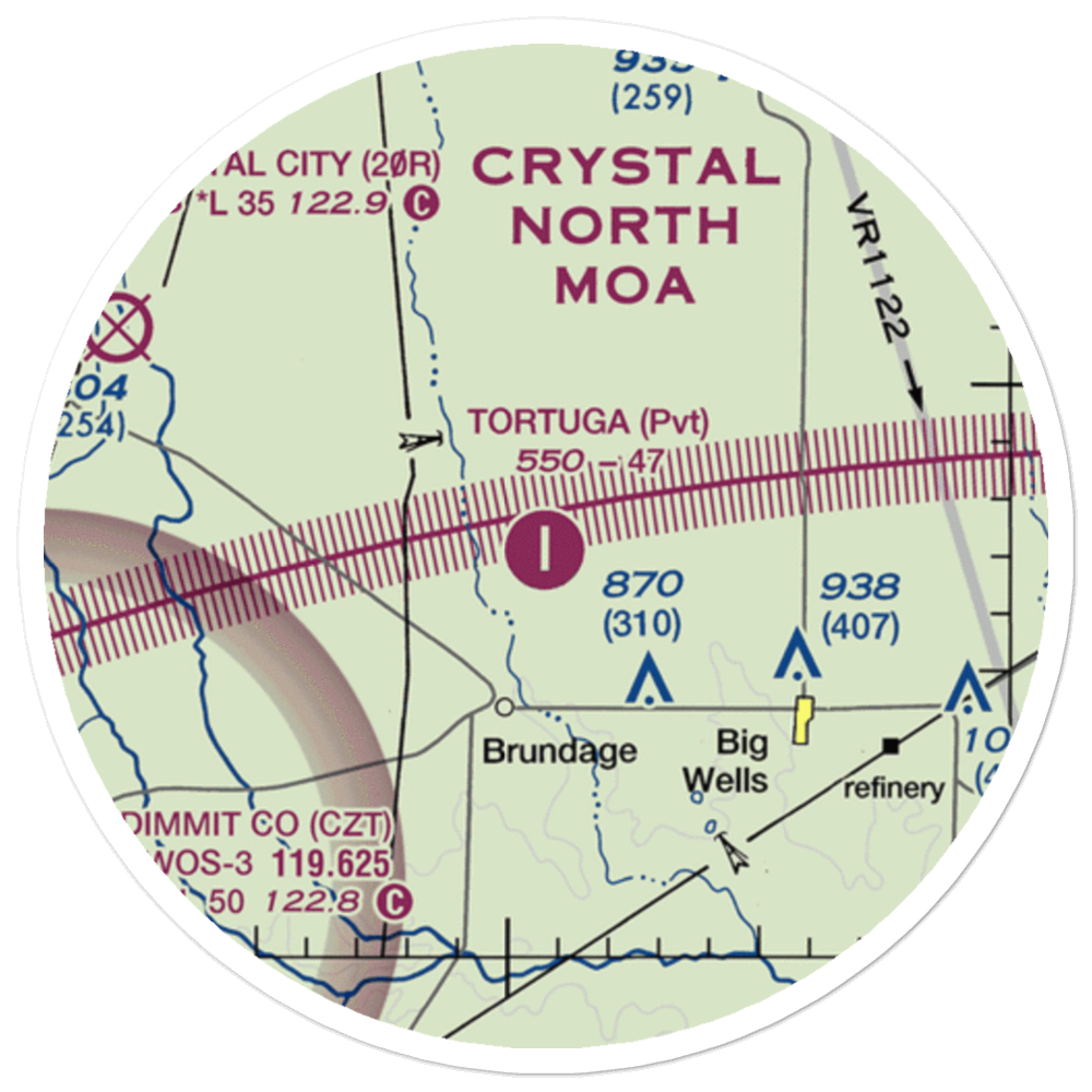 Tortuga Ranch Airport (XA93) VFR Sectional Sticker (20 mile) 