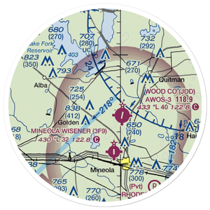 Fly 1 On Airport (XA90) VFR Sectional Sticker (20 mile)