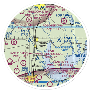 Stoney Fork Landing Airport (XA84) VFR Sectional Sticker (20 mile)