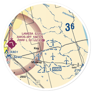 Benny White Flying Airport (XA77) VFR Sectional Sticker (20 mile)