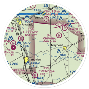 Double A Airport (XA75) VFR Sectional Sticker (20 mile)