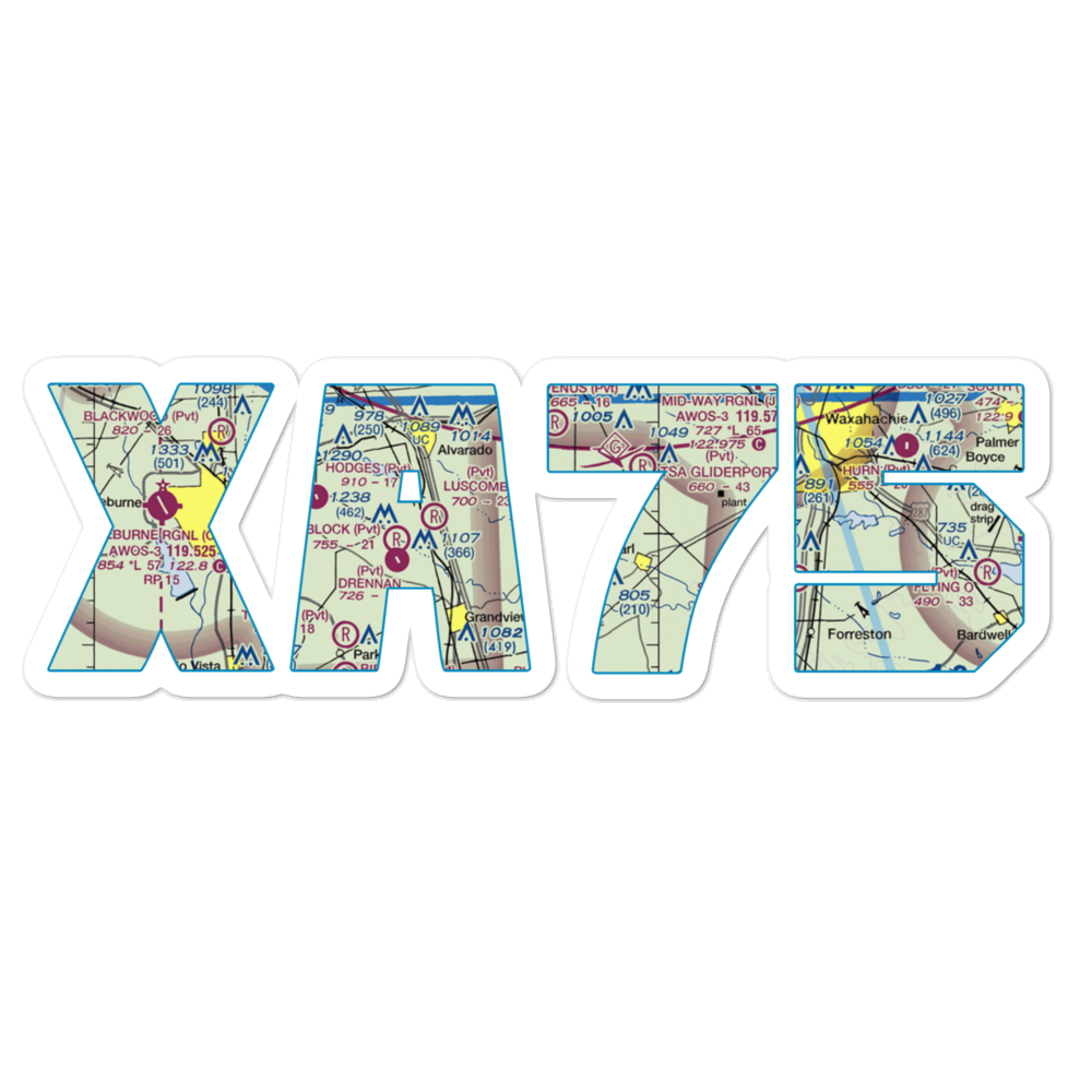 Double A Airport (XA75) VFR Sectional Sticker 