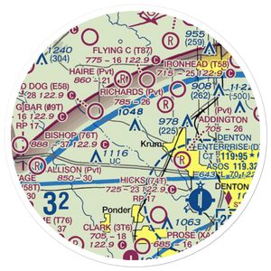 Stocker Airport (XA72) VFR Sectional Sticker (20 mile)