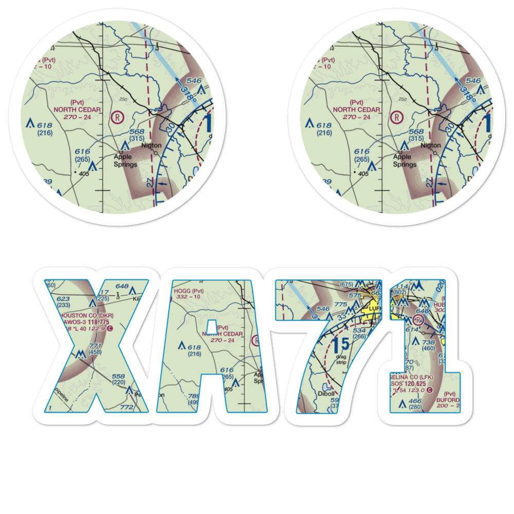 North Cedar Airport (XA71) VFR Sectional Sticker Pack 