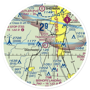 TxAeroSport Aerodrome (6TS3) VFR Sectional Sticker (20 mile)