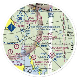 Weedfalls Airport (XA45) VFR Sectional Sticker (20 mile)