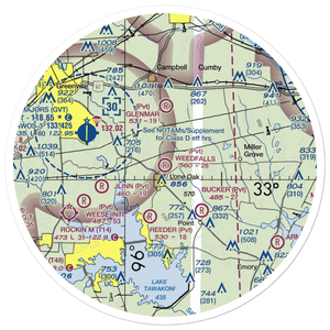Weedfalls Airport (XA45) VFR Sectional Sticker (30 mile)