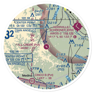 Fall Creek Ranch Airport (XA43) VFR Sectional Sticker (20 mile)