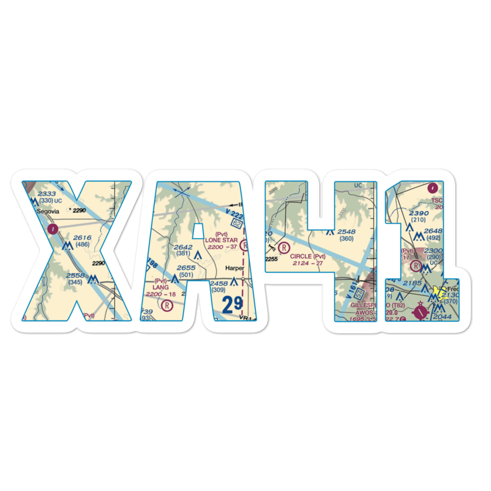 Lone Star Flying Service Airport (XA41) VFR Sectional Sticker 