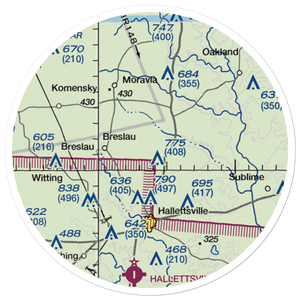 Hound Run Airport (XA40) VFR Sectional Sticker (20 mile)