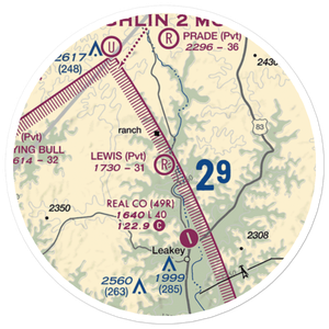Lewis Ranch Airport (XA31) VFR Sectional Sticker (20 mile)