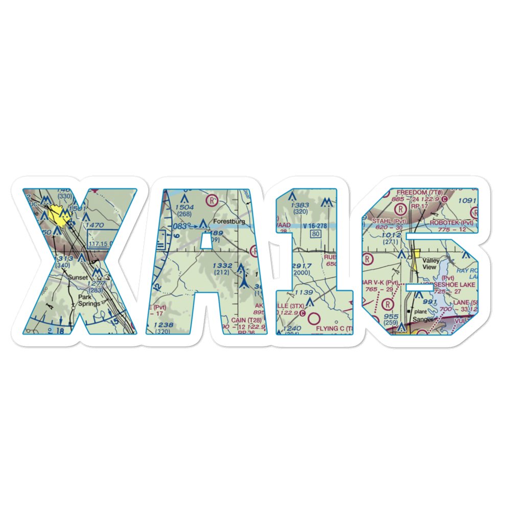 Tightwaad Air Ranch Airport (XA16) VFR Sectional Sticker 