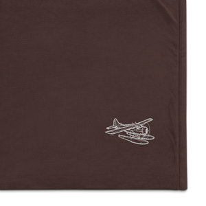 De Havilland Beaver on Floats Port Authority Embroidered Premium Sherpa Blanket