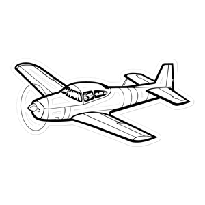 Classic Navion Light Aircraft Sticker