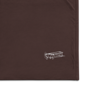 Cessna 152 Trainer Workhorse 2 Port Authority Embroidered Premium Sherpa Blanket