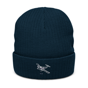 Beechcraft Duchess Light Aircraft Atlantis Recycled Cuffed Beanie