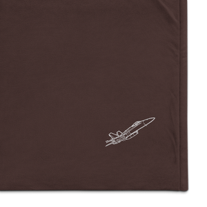 Versatile Combat Jet F/A-18 Hornet Port Authority Embroidered Premium Sherpa Blanket